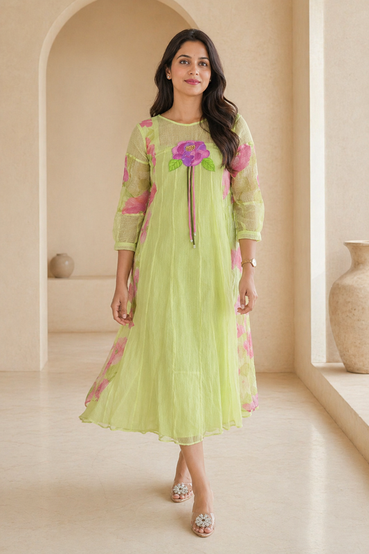 Kota frock with applique work