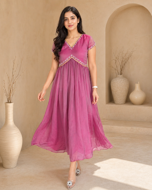 Alia cut handwork frock