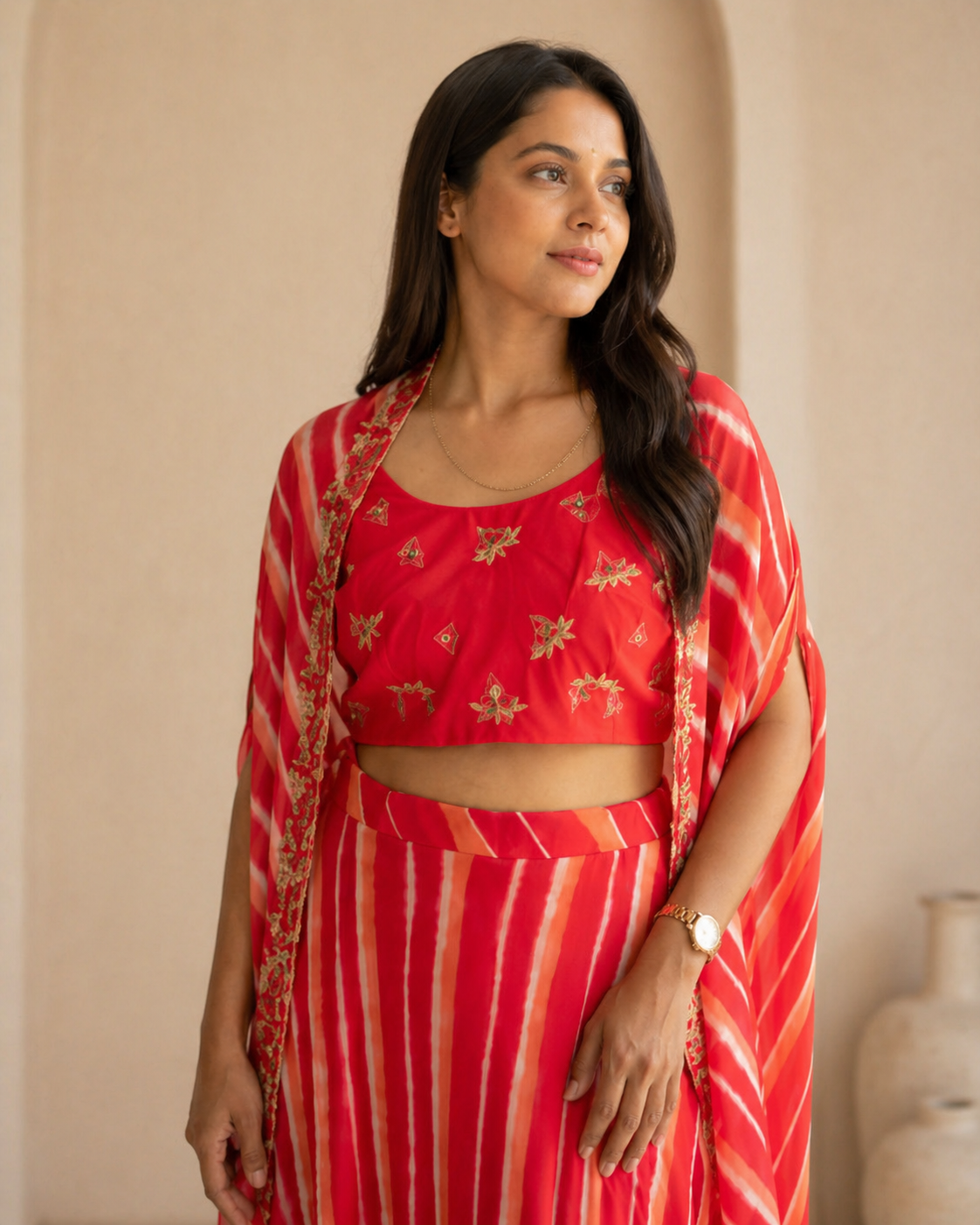 Red cape set detail