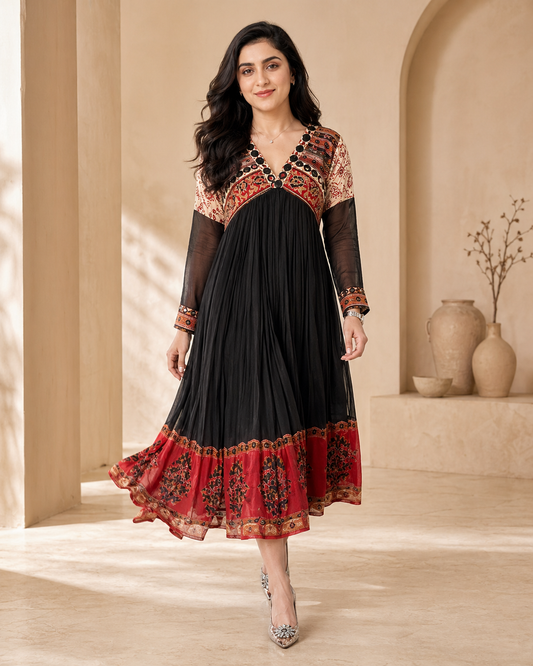 Silver Loom - Chanderi frock
