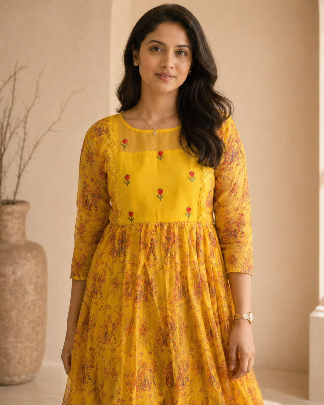 kota frock with hand embroidery detail