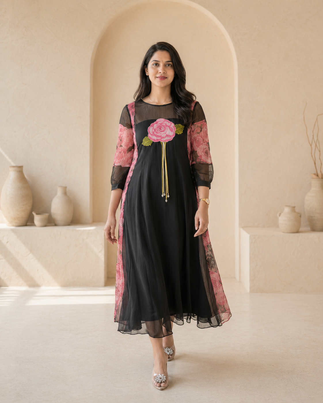 kota frock with applique work