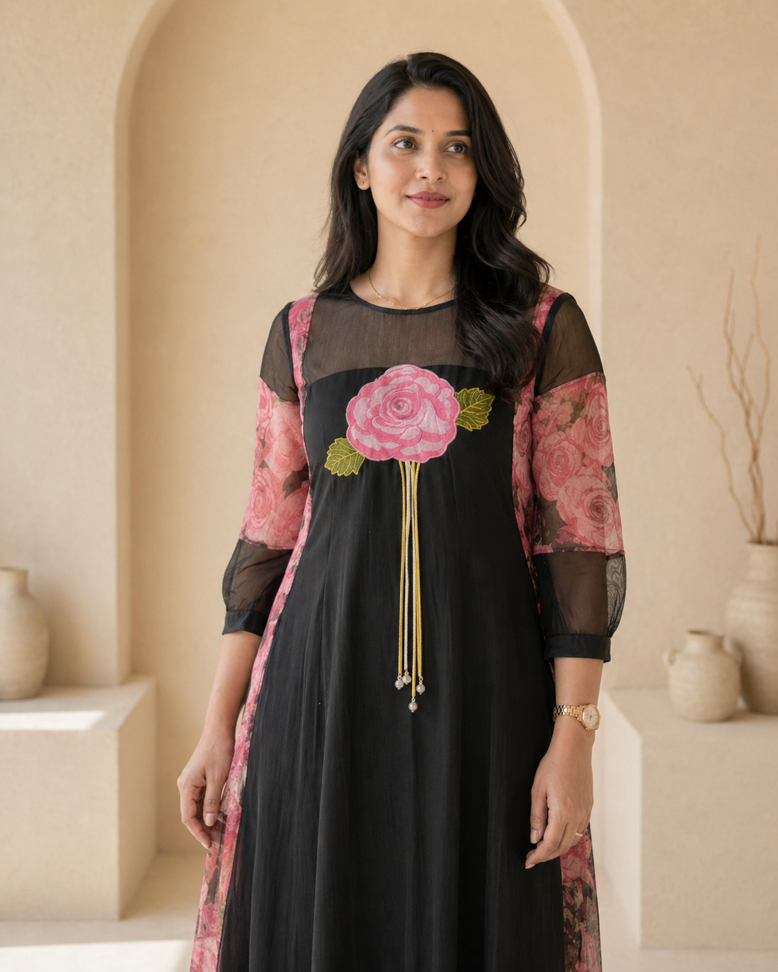 kota frock with applique work detail