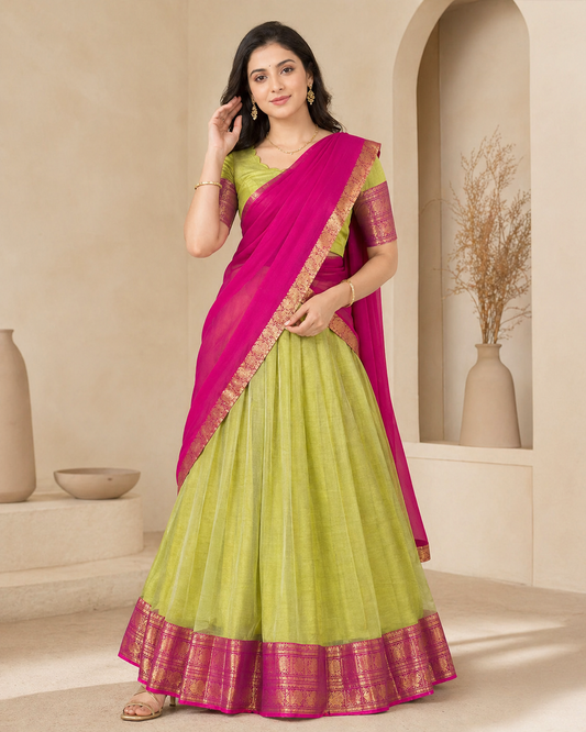Classic Weave - Kanchi Cotton Lehenga with dupatta