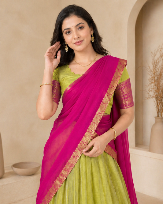 Classic Weave - Kanchi Cotton Lehenga with dupatta