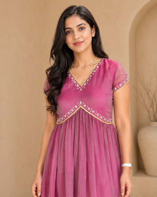 Alia cut handwork frock